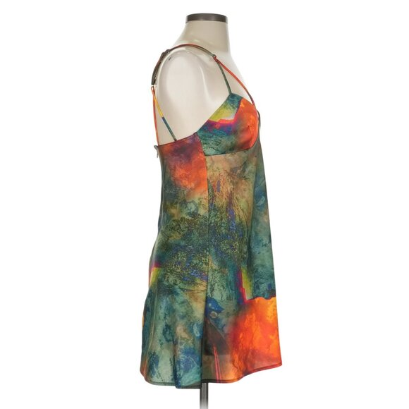 Urban Outfitters Sexy Vibrant Multicolor Abstract Tie Dye Cutout Mini Slip Dress - Picture 5 of 14
